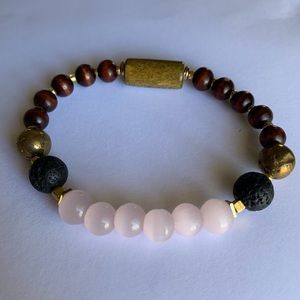 7” Rose Quartz Elastic Bracelet